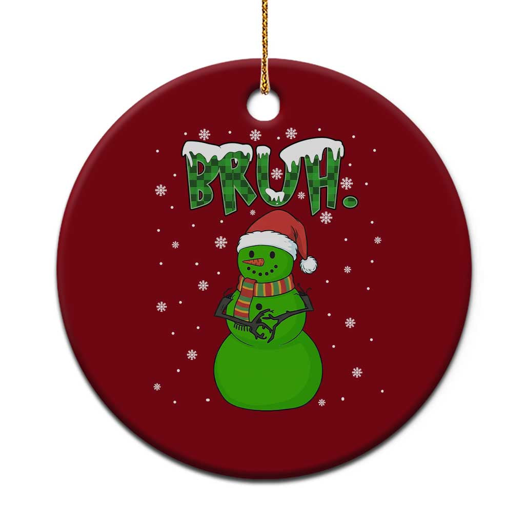 Funny Green Snowman Six Seven Meme Ceramic Ornament Christmas Gift For Gen Z TS12 1pc Red Print Your Wear