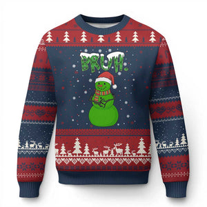 Funny Green Snowman Six Seven Meme Ugly Christmas Sweater Xmas Gift For Gen Z TS12 Navy Red Print Your Wear