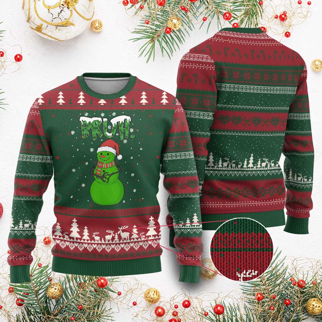 Funny Green Snowman Six Seven Meme Ugly Christmas Sweater Xmas Gift For Gen Z TS12 Red Green Print Your Wear