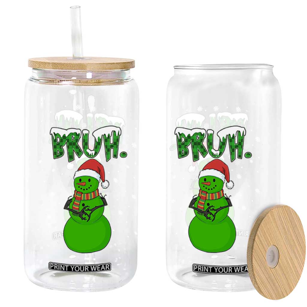 Funny Green Snowman Six Seven Meme Glass Can Christmas Gift For Gen Z TS12 Print Your Wear