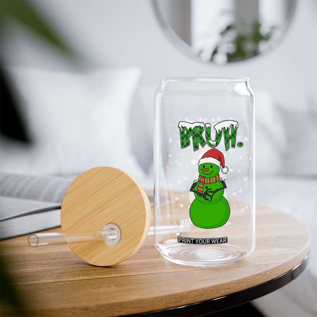 Funny Green Snowman Six Seven Meme Glass Can Christmas Gift For Gen Z TS12 Print Your Wear