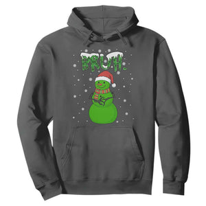 Funny Green Snowman Six Seven Meme Hoodie Christmas Gift For Gen Z TS12 Dark Heather Print Your Wear