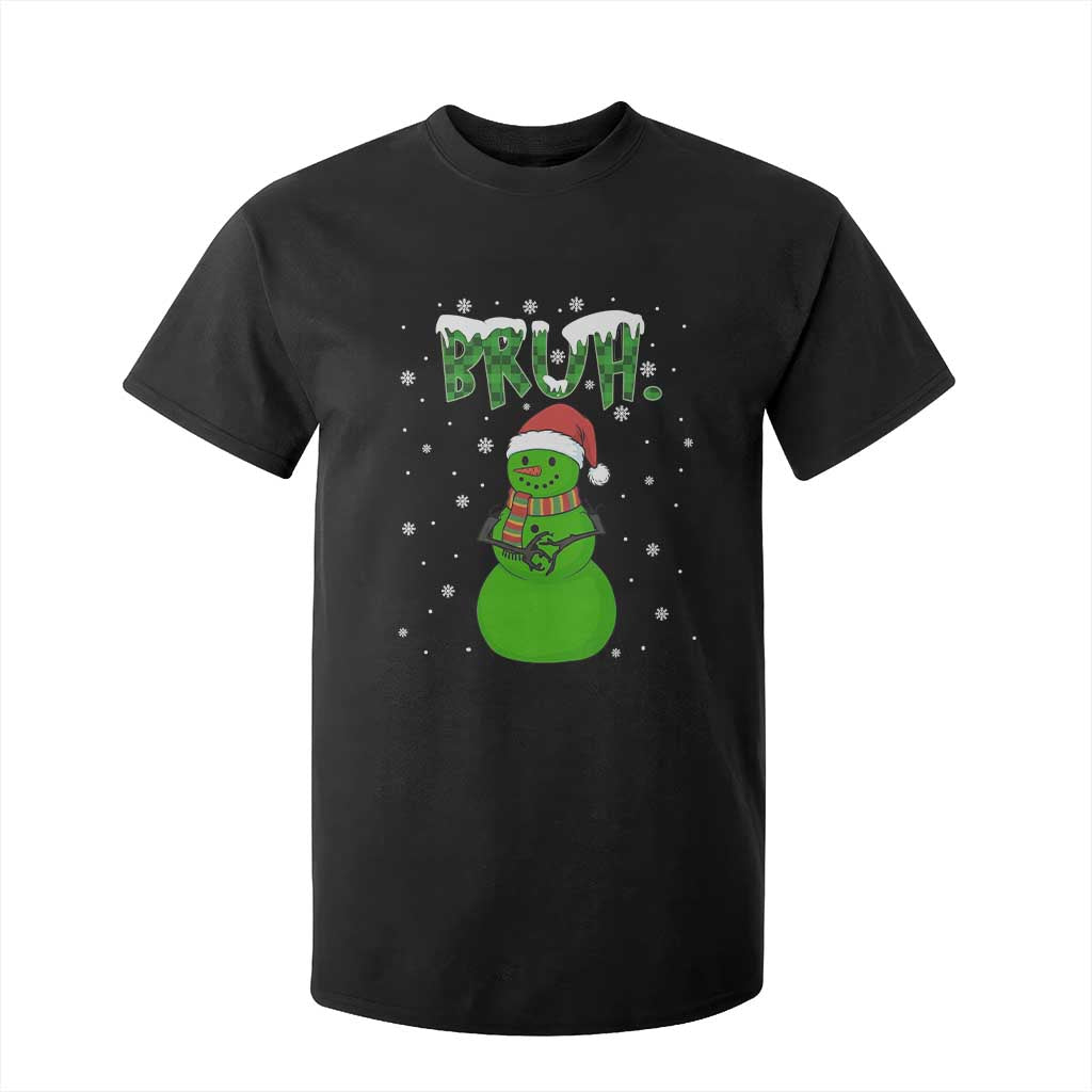 Funny Green Snowman Six Seven Meme T Shirt For Kid Christmas Gift For Gen Z TS12 Black Print Your Wear