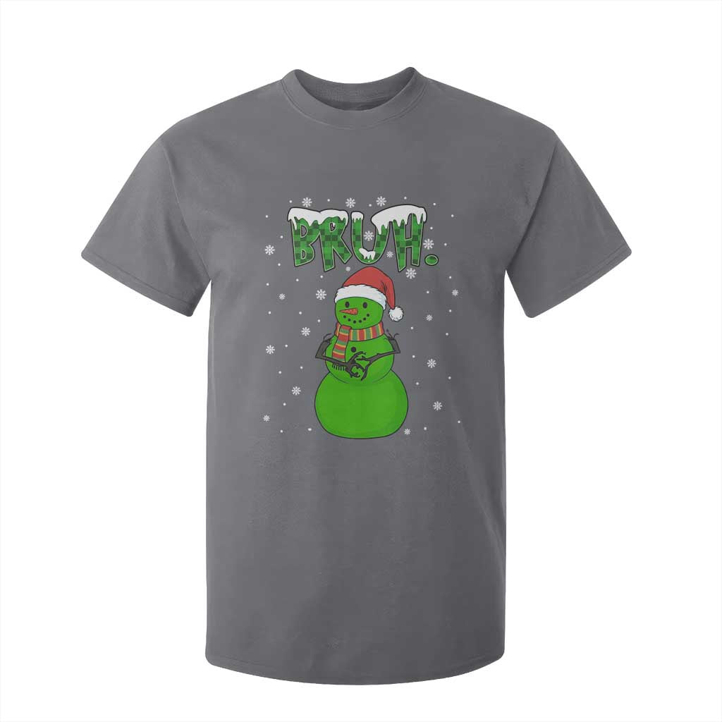 Funny Green Snowman Six Seven Meme T Shirt For Kid Christmas Gift For Gen Z TS12 Charcoal Print Your Wear