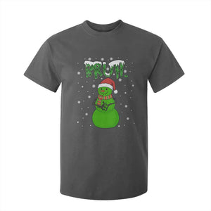 Funny Green Snowman Six Seven Meme T Shirt For Kid Christmas Gift For Gen Z TS12 Dark Heather Print Your Wear