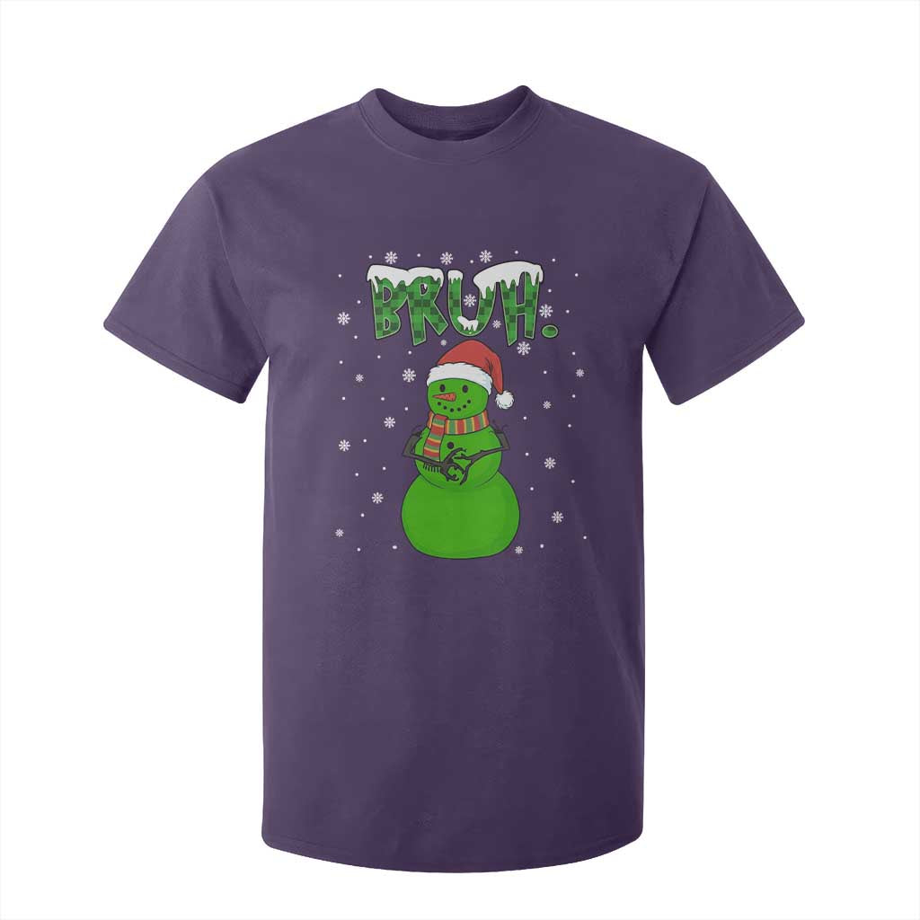 Funny Green Snowman Six Seven Meme T Shirt For Kid Christmas Gift For Gen Z TS12 Purple Print Your Wear