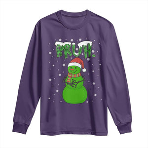 Funny Green Snowman Six Seven Meme Long Sleeve Shirt Christmas Gift For Gen Z TS12 Purple Print Your Wear