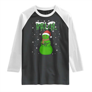 Funny Green Snowman Six Seven Meme Raglan Shirt Christmas Gift For Gen Z TS12 Black White Print Your Wear
