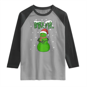 Funny Green Snowman Six Seven Meme Raglan Shirt Christmas Gift For Gen Z TS12 Sport Gray Black Print Your Wear