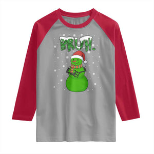 Funny Green Snowman Six Seven Meme Raglan Shirt Christmas Gift For Gen Z TS12 Sport Gray Red Print Your Wear