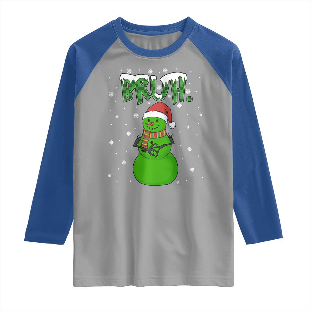 Funny Green Snowman Six Seven Meme Raglan Shirt Christmas Gift For Gen Z TS12 Sport Gray Royal Print Your Wear