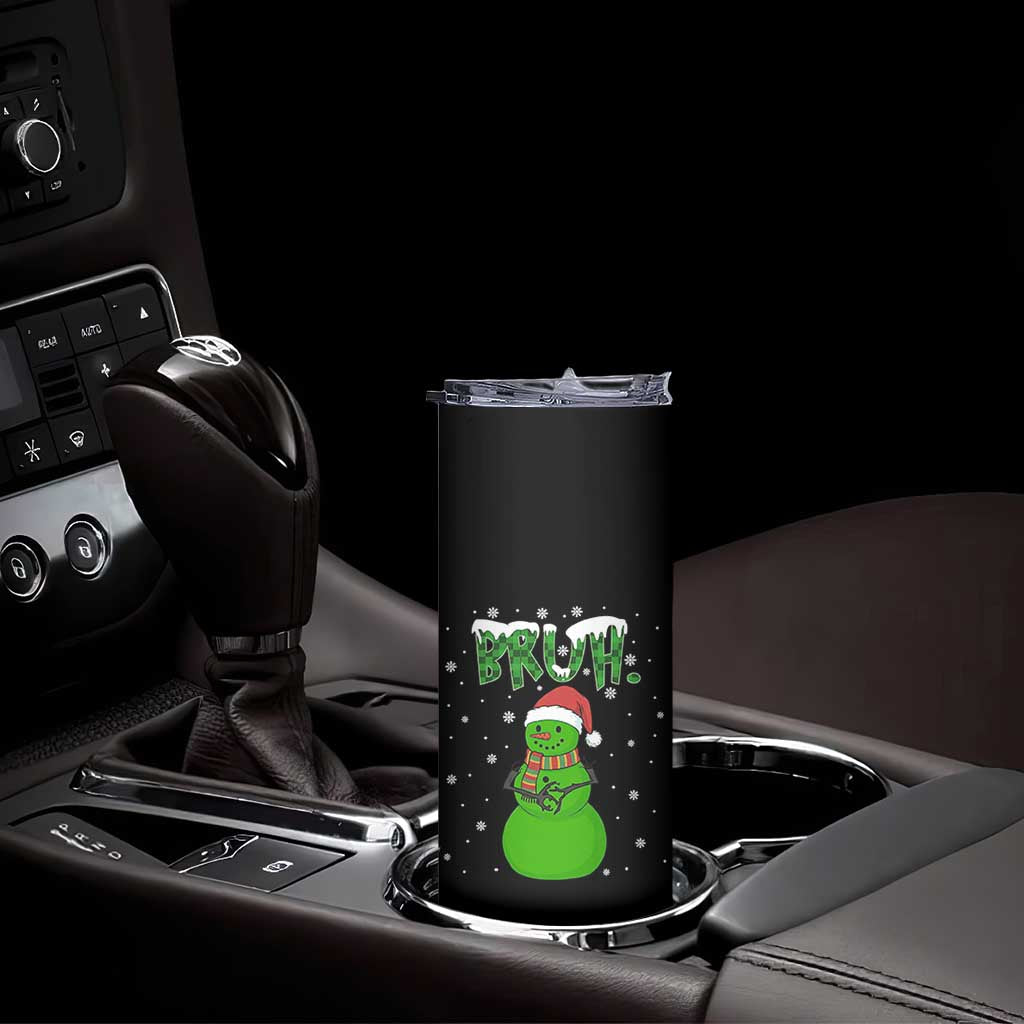 Funny Green Snowman Six Seven Meme Skinny Tumbler Christmas Gift For Gen Z TS12 Print Your Wear
