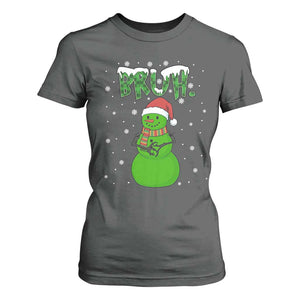 Funny Green Snowman Six Seven Meme T Shirt For Women Christmas Gift For Gen Z TS12 Dark Heather Print Your Wear