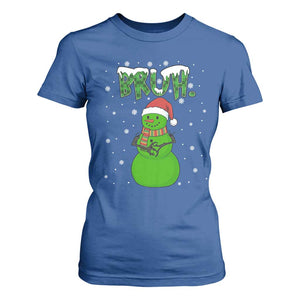 Funny Green Snowman Six Seven Meme T Shirt For Women Christmas Gift For Gen Z TS12 Royal Blue Print Your Wear