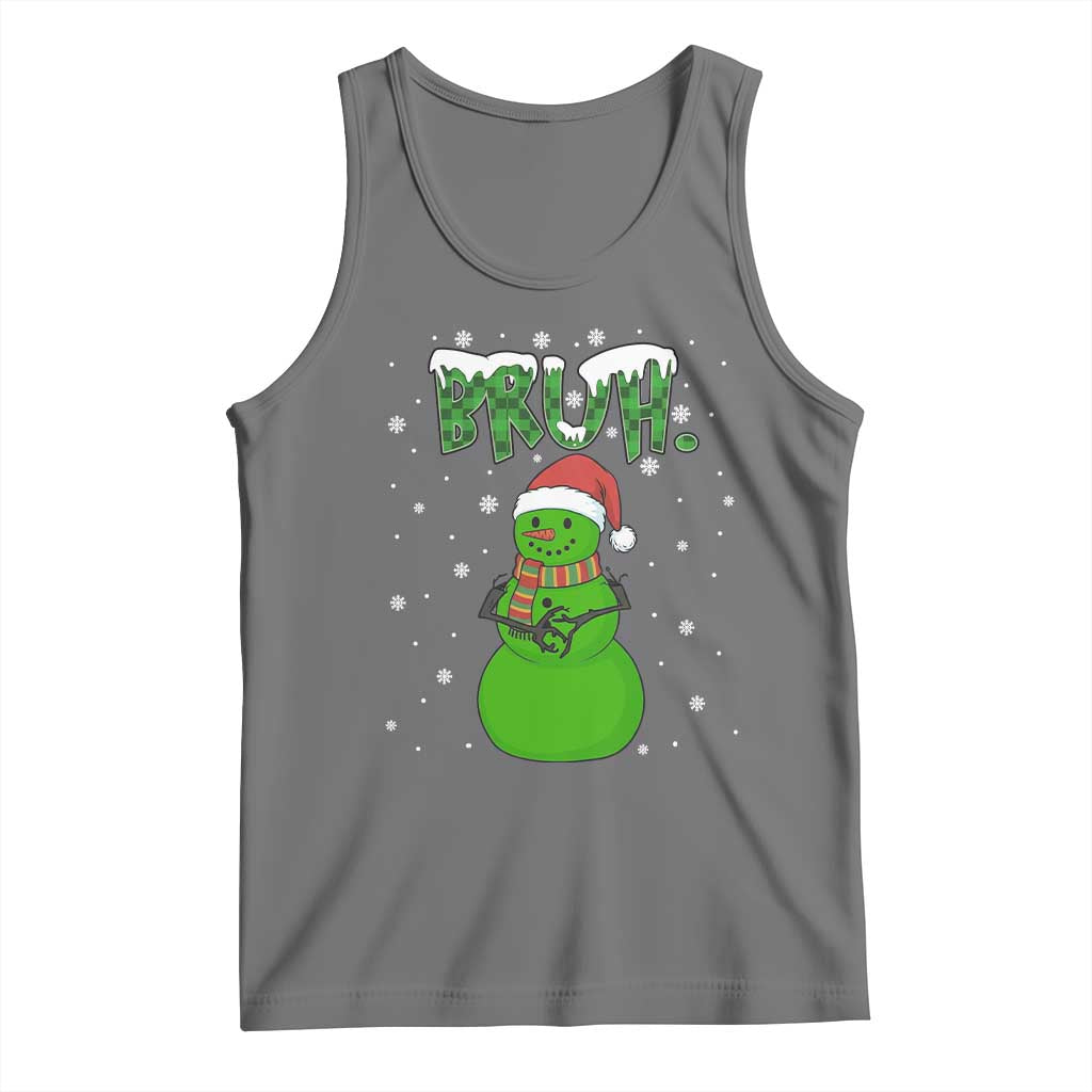 Funny Green Snowman Six Seven Meme Tank Top Christmas Gift For Gen Z TS12 Black Heather Print Your Wear