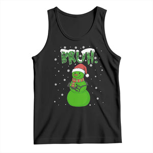 Funny Green Snowman Six Seven Meme Tank Top Christmas Gift For Gen Z TS12 Black Print Your Wear