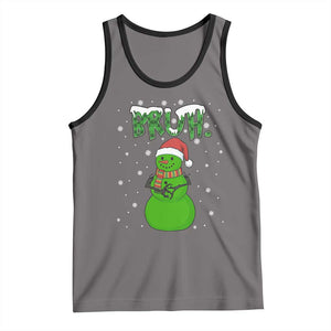 Funny Green Snowman Six Seven Meme Tank Top Christmas Gift For Gen Z TS12 Deep Heather Black Print Your Wear