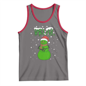 Funny Green Snowman Six Seven Meme Tank Top Christmas Gift For Gen Z TS12 Deep Heather Red Print Your Wear