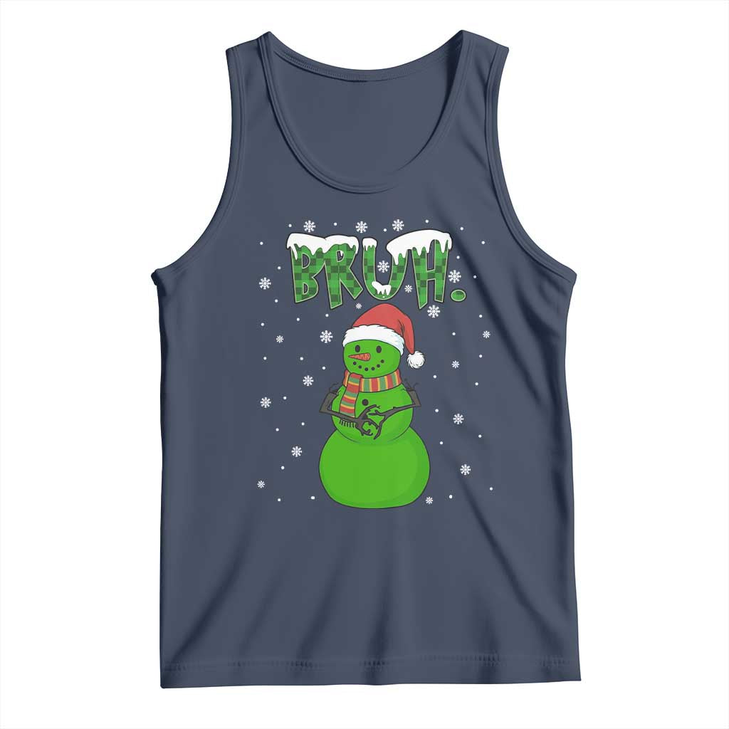 Funny Green Snowman Six Seven Meme Tank Top Christmas Gift For Gen Z TS12 Navy Print Your Wear