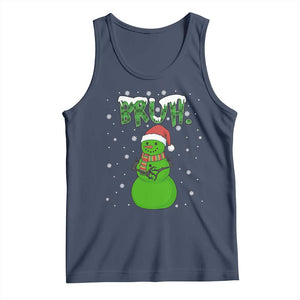 Funny Green Snowman Six Seven Meme Tank Top Christmas Gift For Gen Z TS12 Navy Print Your Wear