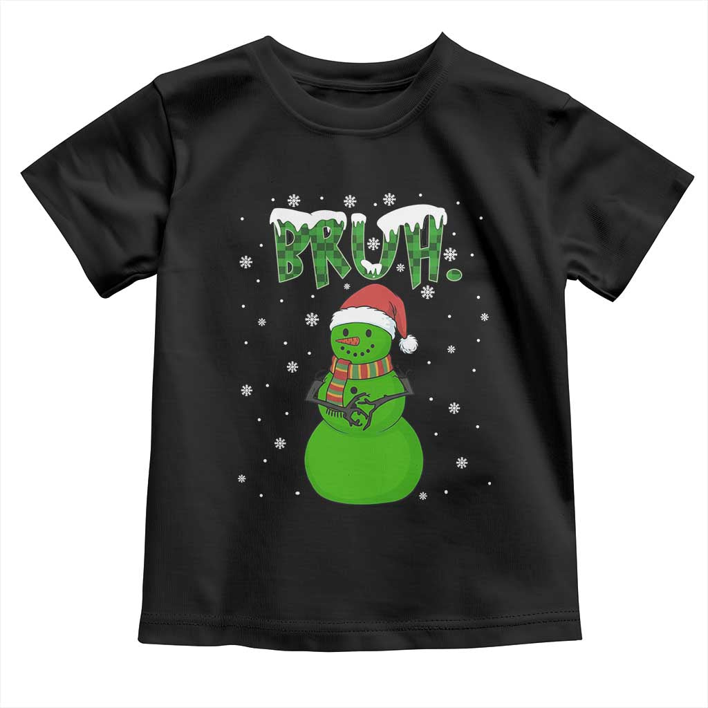 Funny Green Snowman Six Seven Meme Toddler T Shirt Christmas Gift For Gen Z TS12 Black Print Your Wear