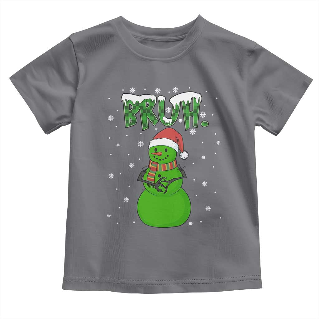 Funny Green Snowman Six Seven Meme Toddler T Shirt Christmas Gift For Gen Z TS12 Charcoal Print Your Wear
