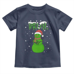 Funny Green Snowman Six Seven Meme Toddler T Shirt Christmas Gift For Gen Z TS12 Navy Print Your Wear