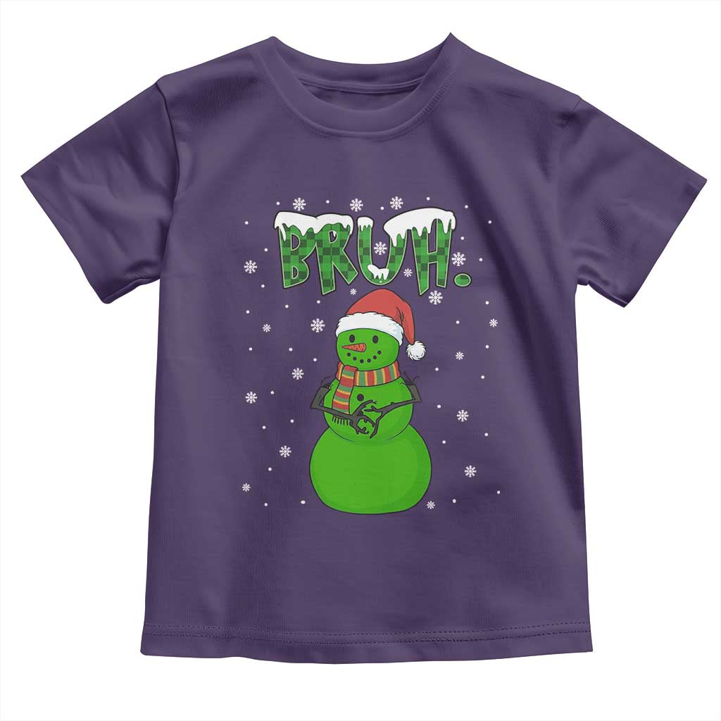 Funny Green Snowman Six Seven Meme Toddler T Shirt Christmas Gift For Gen Z TS12 Purple Print Your Wear