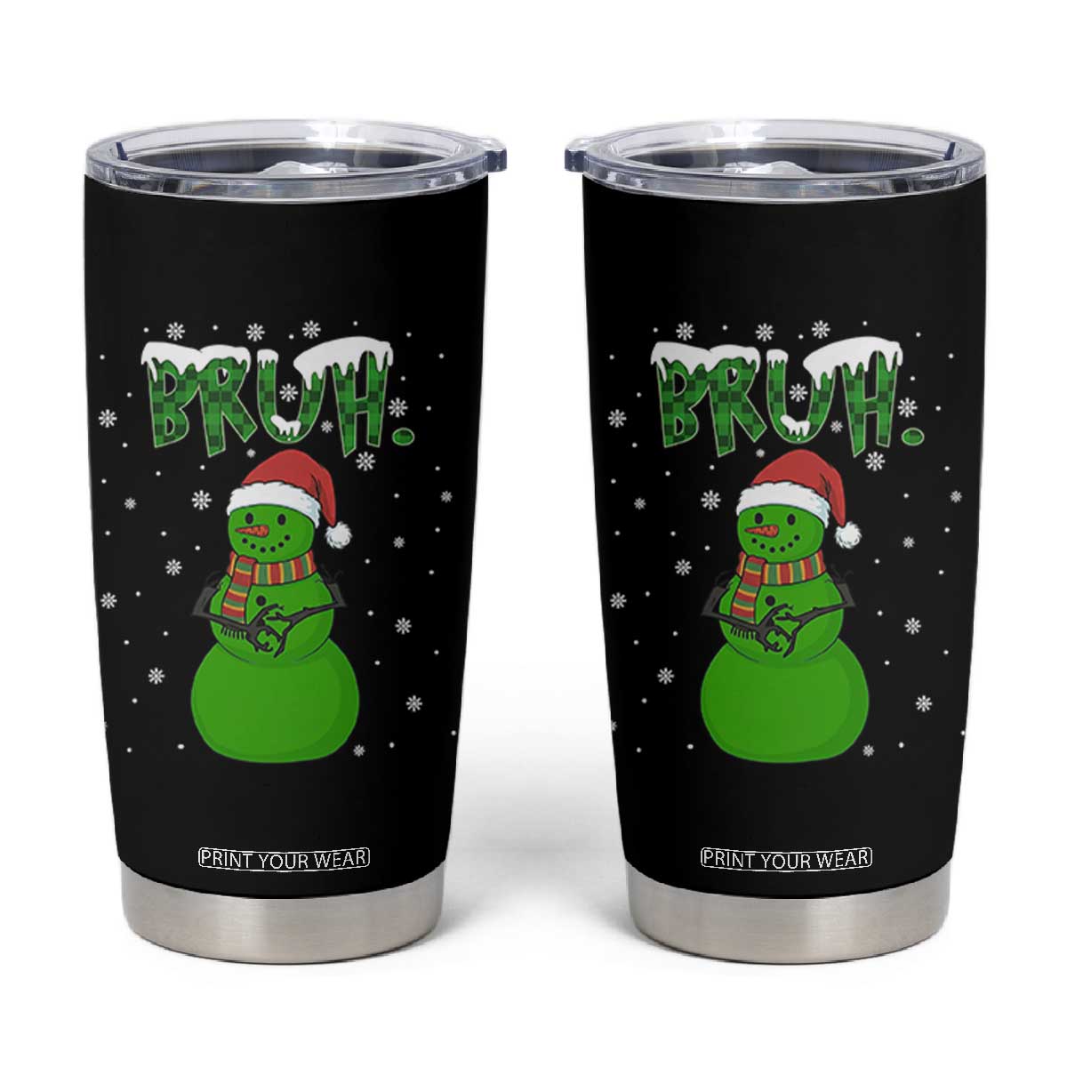 Funny Green Snowman Six Seven Meme Tumbler Cup Christmas Gift For Gen Z TS12 Black Print Your Wear
