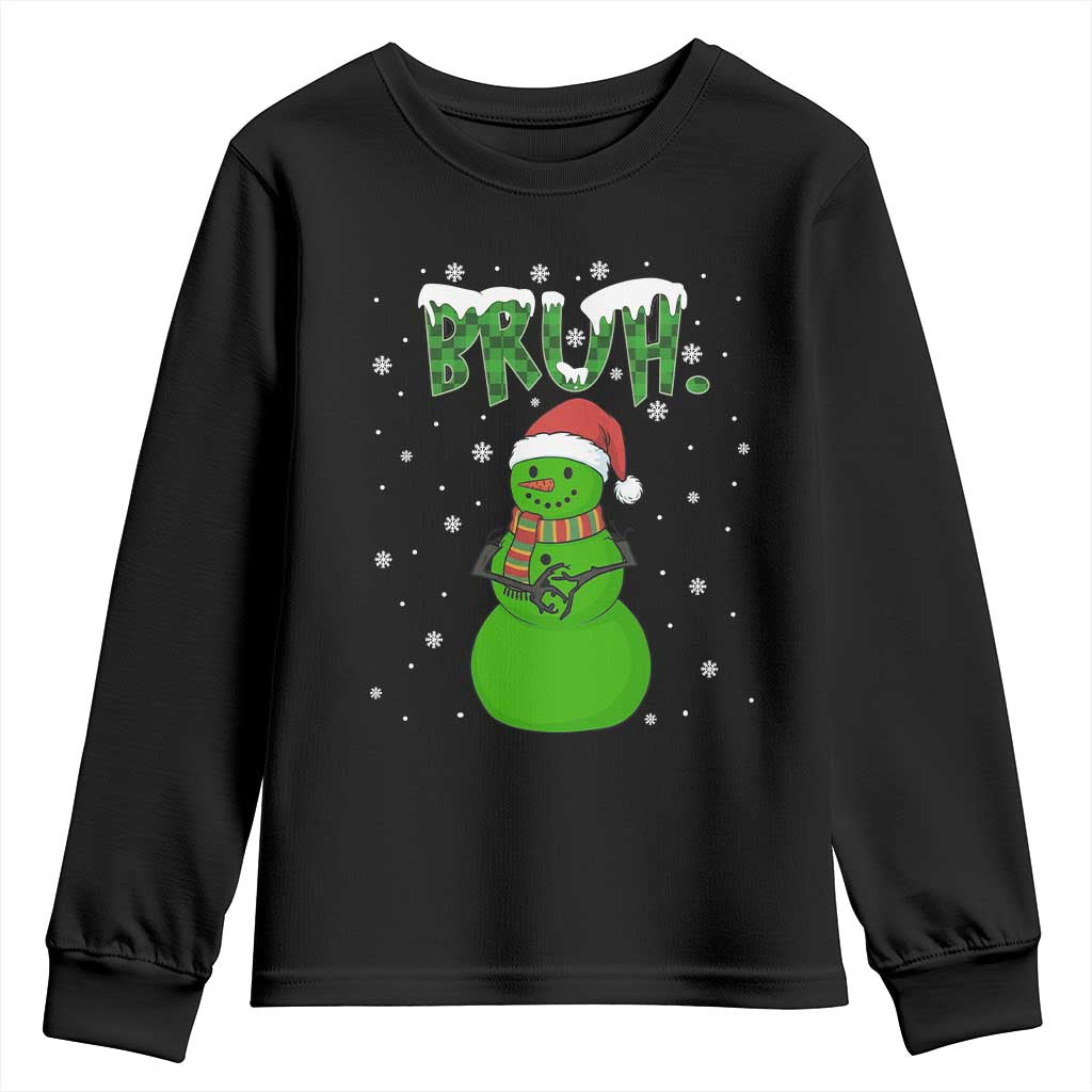 Funny Green Snowman Six Seven Meme Youth Sweatshirt Christmas Gift For Gen Z TS12 Black Print Your Wear