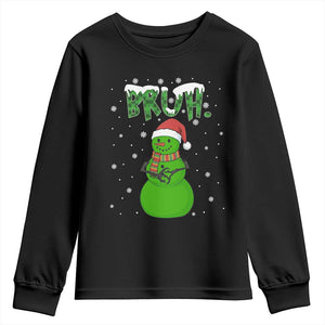 Funny Green Snowman Six Seven Meme Youth Sweatshirt Christmas Gift For Gen Z TS12 Black Print Your Wear