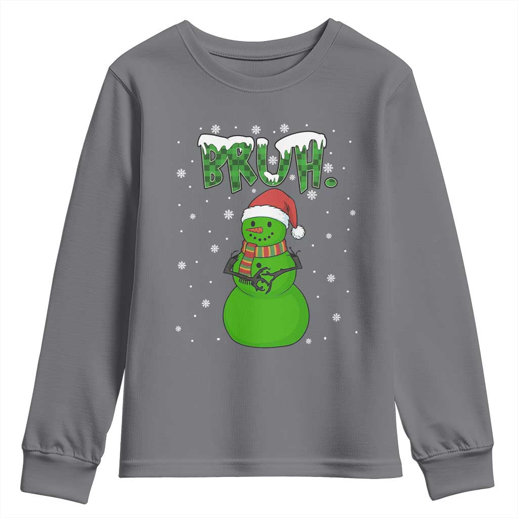 Funny Green Snowman Six Seven Meme Youth Sweatshirt Christmas Gift For Gen Z TS12 Charcoal Print Your Wear