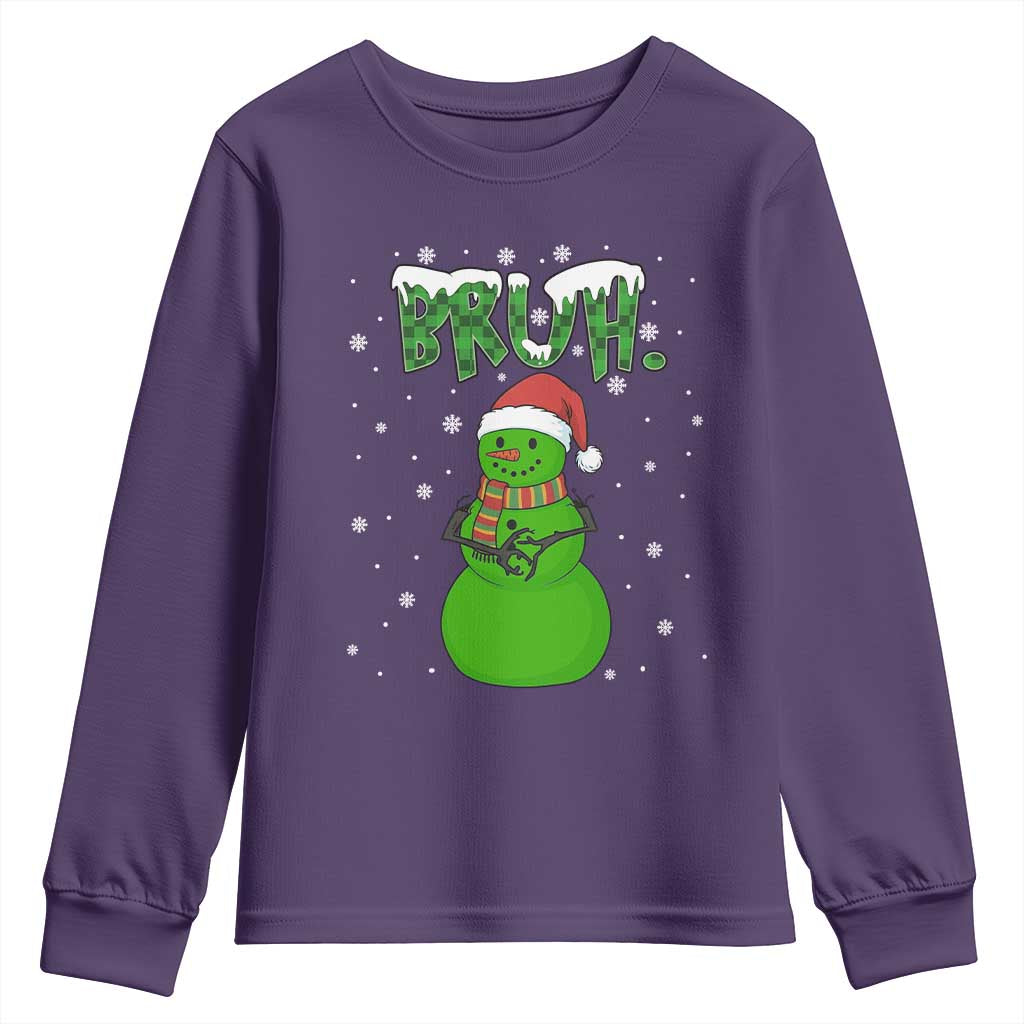 Funny Green Snowman Six Seven Meme Youth Sweatshirt Christmas Gift For Gen Z TS12 Purple Print Your Wear