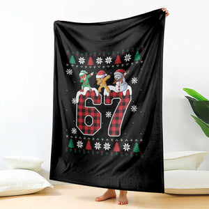 Funny Gen Z Alpha Ugly Xmas Gift Throw Blanket Gingerbread Snowman Elf Dabbing TS12 Print Your Wear