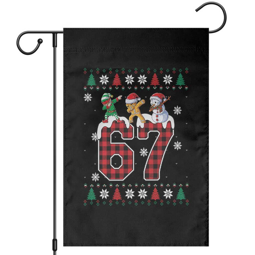 Funny Gen Z Alpha Ugly Xmas Gift Garden Flag Gingerbread Snowman Elf Dabbing TS12 Black Print Your Wear