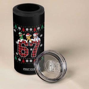 Funny Gen Z Alpha Ugly Xmas Gift 4 in 1 Can Cooler Tumbler Gingerbread Snowman Elf Dabbing TS12 Print Your Wear
