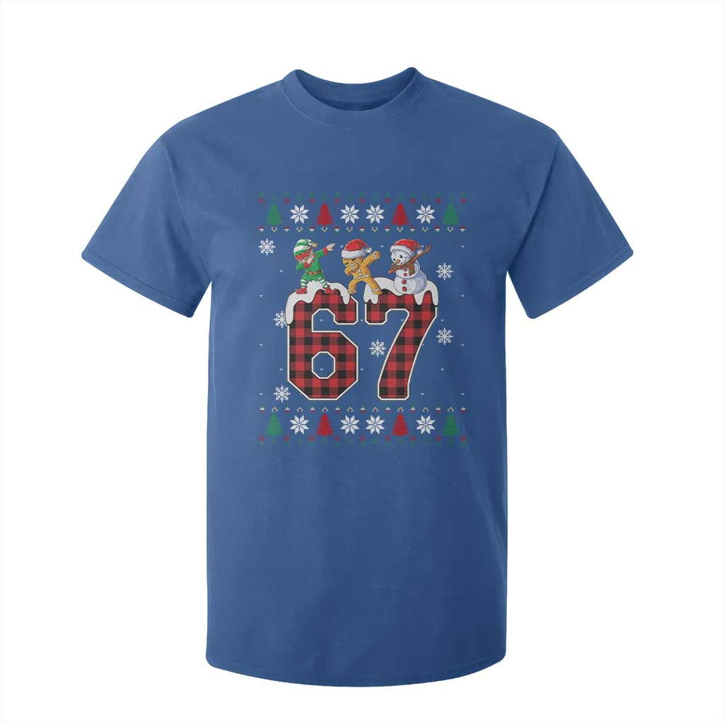 Funny Gen Z Alpha Ugly Xmas Gift T Shirt For Kid Gingerbread Snowman Elf Dabbing TS12 Royal Blue Print Your Wear