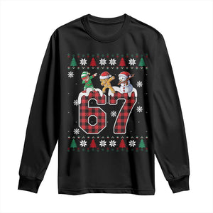 Funny Gen Z Alpha Ugly Xmas Gift Long Sleeve Shirt Gingerbread Snowman Elf Dabbing TS12 Black Print Your Wear