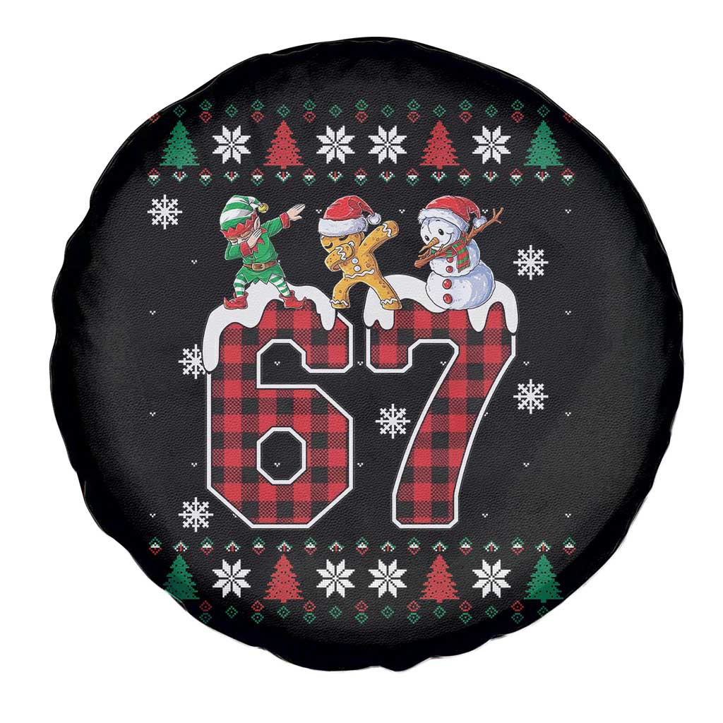 Funny Gen Z Alpha Ugly Xmas Gift Spare Tire Cover Gingerbread Snowman Elf Dabbing TS12 Print Your Wear
