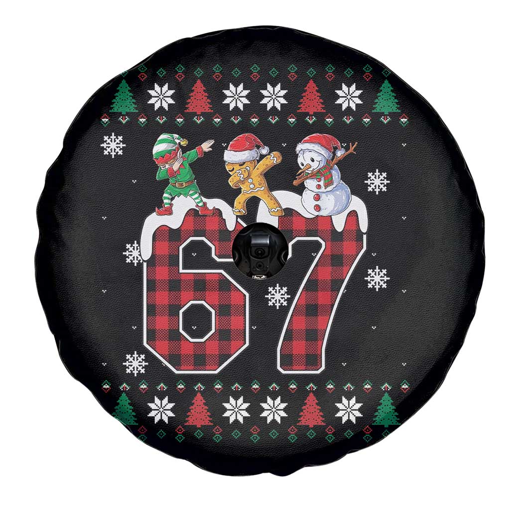 Funny Gen Z Alpha Ugly Xmas Gift Spare Tire Cover Gingerbread Snowman Elf Dabbing TS12 Print Your Wear