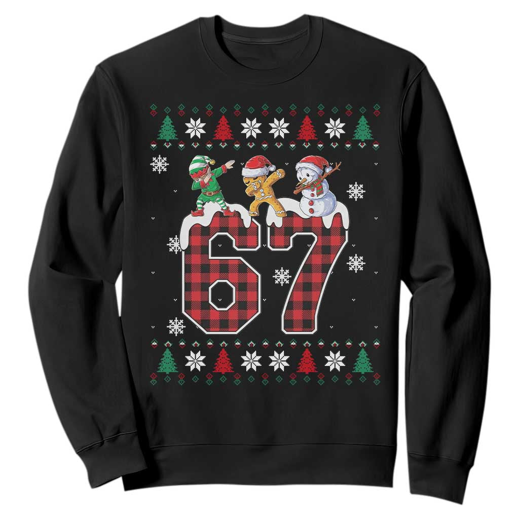 Funny Gen Z Alpha Ugly Xmas Gift Sweatshirt Gingerbread Snowman Elf Dabbing TS12 Black Print Your Wear