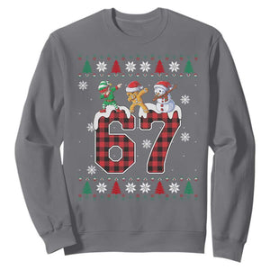 Funny Gen Z Alpha Ugly Xmas Gift Sweatshirt Gingerbread Snowman Elf Dabbing TS12 Charcoal Print Your Wear