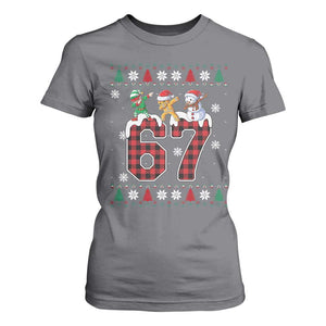 Funny Gen Z Alpha Ugly Xmas Gift T Shirt For Women Gingerbread Snowman Elf Dabbing TS12 Charcoal Print Your Wear