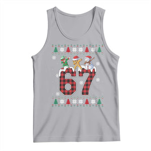 Funny Gen Z Alpha Ugly Xmas Gift Tank Top Gingerbread Snowman Elf Dabbing TS12 Athletic Heather Print Your Wear
