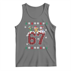 Funny Gen Z Alpha Ugly Xmas Gift Tank Top Gingerbread Snowman Elf Dabbing TS12 Black Heather Print Your Wear