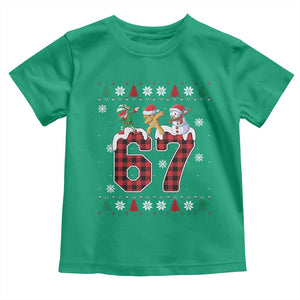 Funny Gen Z Alpha Ugly Xmas Gift Toddler T Shirt Gingerbread Snowman Elf Dabbing TS12 Irish Green Print Your Wear