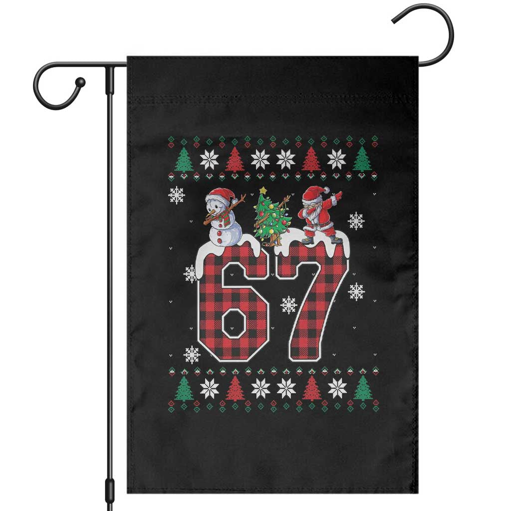 Six Seven Meme Snowman Santa Dab Garden Flag Funny Christmas Ugly Sweater Gift TS12 Black Print Your Wear