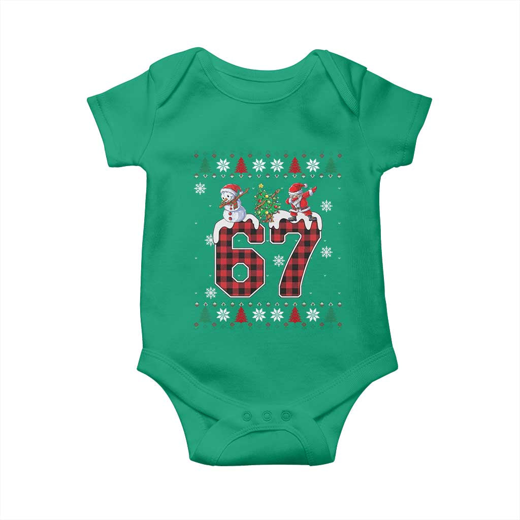Six Seven Meme Snowman Santa Dab Baby Onesie Funny Christmas Ugly Sweater Gift TS12 Irish Green Print Your Wear