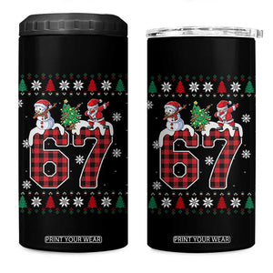 Six Seven Meme Snowman Santa Dab 4 in 1 Can Cooler Tumbler Funny Christmas Ugly Sweater Gift TS12 One Size: 16 oz Black Print Your Wear