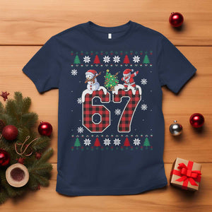 Six Seven Meme Snowman Santa Dab T Shirt Funny Christmas Ugly Sweater Gift TS12 Navy Print Your Wear